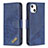 Handytasche Stand Schutzhülle Flip Leder Hülle Modisch Muster L05 für Apple iPhone 13 Blau