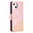 Handytasche Stand Schutzhülle Flip Leder Hülle Modisch Muster L05 für Apple iPhone 13 Mini Rosegold