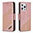 Handytasche Stand Schutzhülle Flip Leder Hülle Modisch Muster L05 für Apple iPhone 13 Pro Max Rosegold