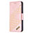 Handytasche Stand Schutzhülle Flip Leder Hülle Modisch Muster L05 für Apple iPhone 15 Rosegold