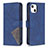 Handytasche Stand Schutzhülle Flip Leder Hülle Modisch Muster L06 für Apple iPhone 13 Blau