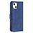 Handytasche Stand Schutzhülle Flip Leder Hülle Modisch Muster L06 für Apple iPhone 13 Blau