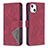 Handytasche Stand Schutzhülle Flip Leder Hülle Modisch Muster L06 für Apple iPhone 13 Mini Rot