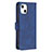 Handytasche Stand Schutzhülle Flip Leder Hülle Modisch Muster L06 für Apple iPhone 15 Plus Blau