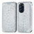 Handytasche Stand Schutzhülle Flip Leder Hülle Modisch Muster S01D für Motorola Moto Edge X30 5G Silber