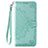 Handytasche Stand Schutzhülle Flip Leder Hülle Modisch Muster S01D für Samsung Galaxy A02 Grün