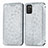 Handytasche Stand Schutzhülle Flip Leder Hülle Modisch Muster S01D für Samsung Galaxy A02s Silber