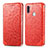 Handytasche Stand Schutzhülle Flip Leder Hülle Modisch Muster S01D für Samsung Galaxy A11 Rot