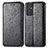 Handytasche Stand Schutzhülle Flip Leder Hülle Modisch Muster S01D für Samsung Galaxy A15 4G Schwarz