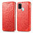 Handytasche Stand Schutzhülle Flip Leder Hülle Modisch Muster S01D für Samsung Galaxy A21s Rot