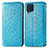 Handytasche Stand Schutzhülle Flip Leder Hülle Modisch Muster S01D für Samsung Galaxy A22 4G Blau