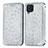 Handytasche Stand Schutzhülle Flip Leder Hülle Modisch Muster S01D für Samsung Galaxy A22 4G Silber