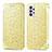 Handytasche Stand Schutzhülle Flip Leder Hülle Modisch Muster S01D für Samsung Galaxy A32 5G Gold