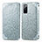 Handytasche Stand Schutzhülle Flip Leder Hülle Modisch Muster S01D für Samsung Galaxy S20 Lite 5G Silber
