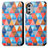 Handytasche Stand Schutzhülle Flip Leder Hülle Modisch Muster S02D für Motorola Moto E32 Braun
