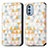 Handytasche Stand Schutzhülle Flip Leder Hülle Modisch Muster S02D für Motorola Moto G51 5G Weiß