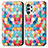 Handytasche Stand Schutzhülle Flip Leder Hülle Modisch Muster S02D für Samsung Galaxy A13 4G Plusfarbig