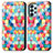 Handytasche Stand Schutzhülle Flip Leder Hülle Modisch Muster S02D für Samsung Galaxy A23 4G Plusfarbig