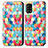 Handytasche Stand Schutzhülle Flip Leder Hülle Modisch Muster S02D für Samsung Galaxy A71 5G Fuchsie