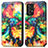Handytasche Stand Schutzhülle Flip Leder Hülle Modisch Muster S02D für Samsung Galaxy A72 4G Fuchsie