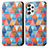 Handytasche Stand Schutzhülle Flip Leder Hülle Modisch Muster S02D für Samsung Galaxy A73 5G Braun