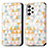 Handytasche Stand Schutzhülle Flip Leder Hülle Modisch Muster S02D für Samsung Galaxy A73 5G Weiß