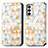 Handytasche Stand Schutzhülle Flip Leder Hülle Modisch Muster S02D für Samsung Galaxy F23 5G Weiß