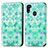 Handytasche Stand Schutzhülle Flip Leder Hülle Modisch Muster S02D für Samsung Galaxy M30s Grün