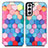 Handytasche Stand Schutzhülle Flip Leder Hülle Modisch Muster S02D für Samsung Galaxy S21 FE 5G Blau