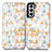 Handytasche Stand Schutzhülle Flip Leder Hülle Modisch Muster S02D für Samsung Galaxy S21 FE 5G Weiß