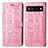 Handytasche Stand Schutzhülle Flip Leder Hülle Modisch Muster S03D für Google Pixel 6a 5G Rosa