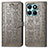 Handytasche Stand Schutzhülle Flip Leder Hülle Modisch Muster S03D für Huawei Honor X8b Grau