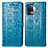 Handytasche Stand Schutzhülle Flip Leder Hülle Modisch Muster S03D für Oppo A94 4G Blau