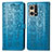 Handytasche Stand Schutzhülle Flip Leder Hülle Modisch Muster S03D für Oppo F21s Pro 4G Blau