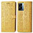 Handytasche Stand Schutzhülle Flip Leder Hülle Modisch Muster S03D für Oppo K10 5G India Gelb