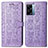 Handytasche Stand Schutzhülle Flip Leder Hülle Modisch Muster S03D für Oppo K10 5G India Violett