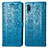 Handytasche Stand Schutzhülle Flip Leder Hülle Modisch Muster S03D für Samsung Galaxy A02 Blau