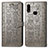 Handytasche Stand Schutzhülle Flip Leder Hülle Modisch Muster S03D für Samsung Galaxy A10s Grau