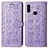 Handytasche Stand Schutzhülle Flip Leder Hülle Modisch Muster S03D für Samsung Galaxy A10s Violett