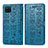 Handytasche Stand Schutzhülle Flip Leder Hülle Modisch Muster S03D für Samsung Galaxy A12 5G Blau