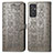 Handytasche Stand Schutzhülle Flip Leder Hülle Modisch Muster S03D für Samsung Galaxy A15 4G Grau