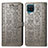 Handytasche Stand Schutzhülle Flip Leder Hülle Modisch Muster S03D für Samsung Galaxy A22 4G Grau