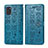 Handytasche Stand Schutzhülle Flip Leder Hülle Modisch Muster S03D für Samsung Galaxy A31 Blau