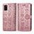 Handytasche Stand Schutzhülle Flip Leder Hülle Modisch Muster S03D für Samsung Galaxy A41 Rosa