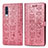 Handytasche Stand Schutzhülle Flip Leder Hülle Modisch Muster S03D für Samsung Galaxy A50S Rosegold