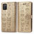 Handytasche Stand Schutzhülle Flip Leder Hülle Modisch Muster S03D für Samsung Galaxy F02S SM-E025F Gold