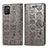 Handytasche Stand Schutzhülle Flip Leder Hülle Modisch Muster S03D für Samsung Galaxy F02S SM-E025F Grau