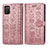 Handytasche Stand Schutzhülle Flip Leder Hülle Modisch Muster S03D für Samsung Galaxy F02S SM-E025F Rosa