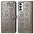 Handytasche Stand Schutzhülle Flip Leder Hülle Modisch Muster S03D für Samsung Galaxy F23 5G Grau