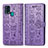 Handytasche Stand Schutzhülle Flip Leder Hülle Modisch Muster S03D für Samsung Galaxy F41 Violett